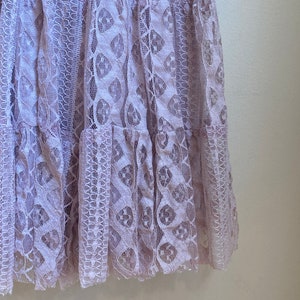 90s Lilac Lace Tiered Dress XS/Junior 30 Bust image 3