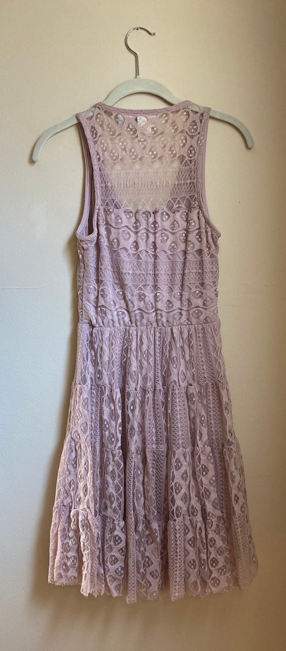 90s Lilac Lace Tiered Dress XS/Junior 30 Bust - image 2