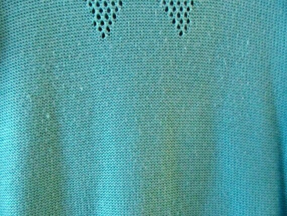 Turquoise Short Sleeve Sweater M 38 Bust - image 5