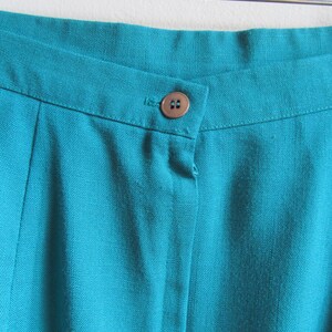 60s Union Label Teal Pencil Skirt M 28 Waist image 3