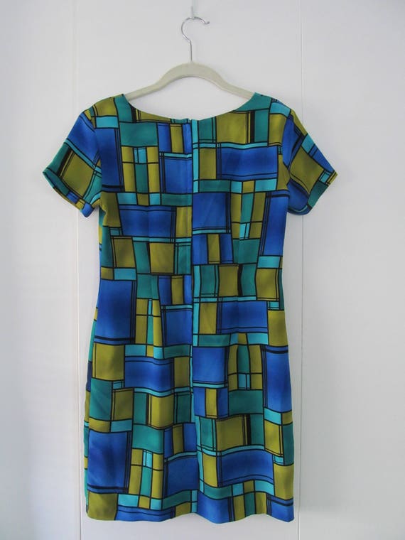 Mondrian Inspired Short Sleeve Dress S 36 Bust 29… - image 2