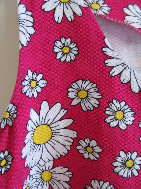 90s Daisy Print Shift Dress S 34 Bust - image 5