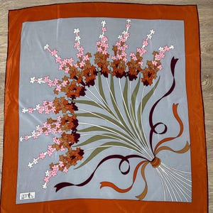 Foulard Vintage En Soie BRAUCHBAR Suisse - 77 X 78 Cm - Marron - Occasion