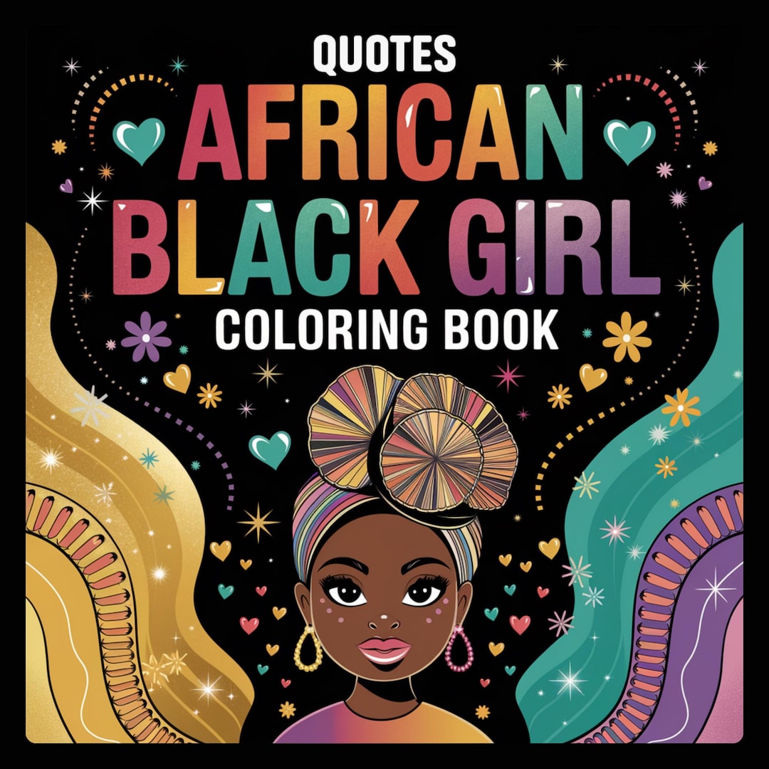 Black Girl Coloring Pages Affirmation Coloring Book for Teens Women ...