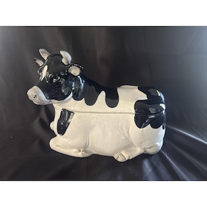 Collar Otagiri Cow Black White Cookie Har / Vintage de los años 80