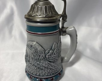 Mini caneca Avon, espécie ameaçada de extinção, águia-careca, vintage 1990, feita à mão no Brasil, S45