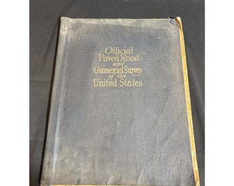 1927 US Road Atlas National Map Co Paved Road Survey 48 States Maps Vintage