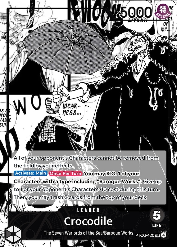 Crocodile - OP14-079 - the Azure Sea's Seven (OP14) Custom Manga