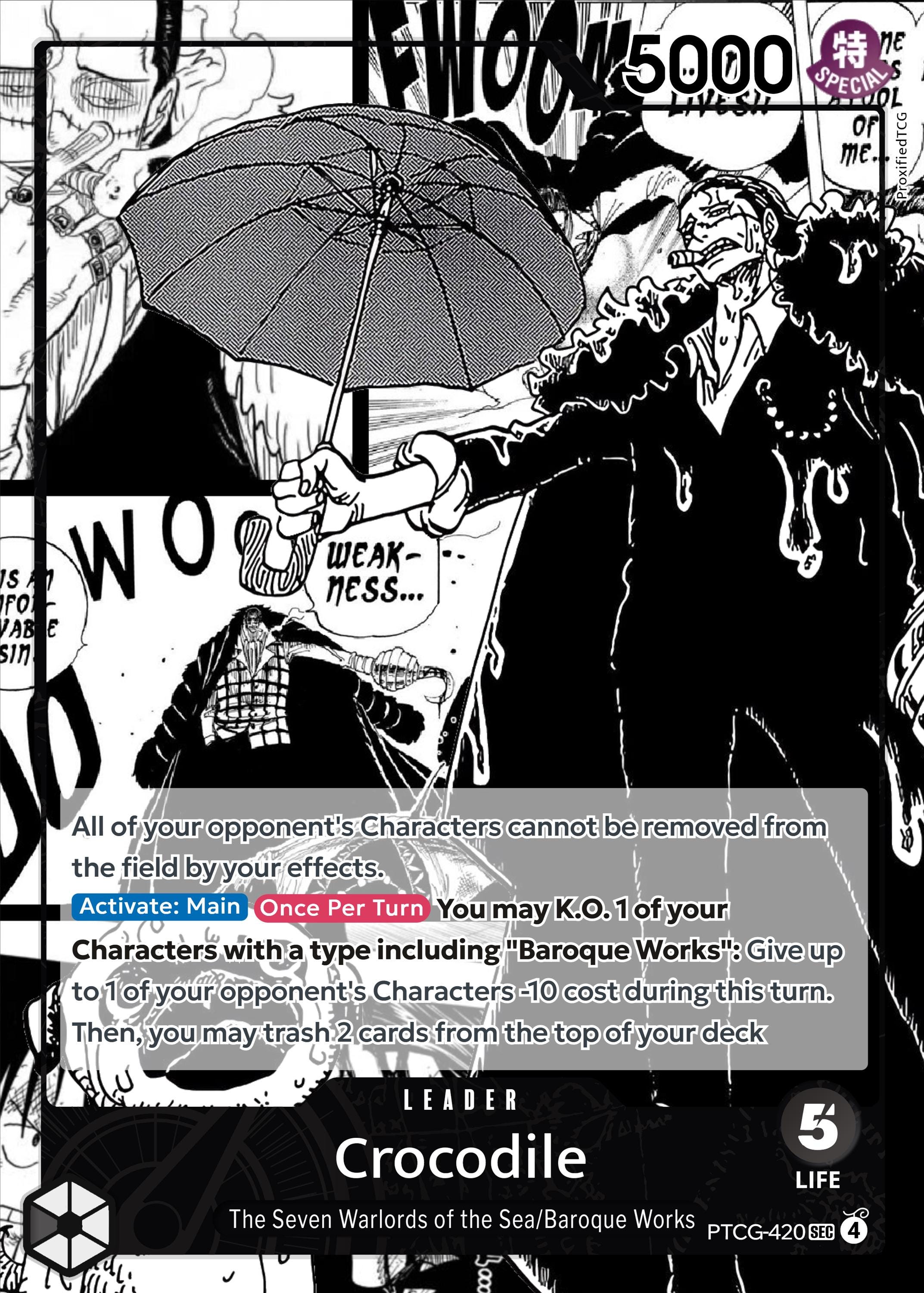 Crocodile - OP14-079 - the Azure Sea's Seven (OP14) Custom Manga
