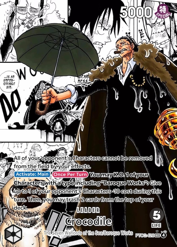 Crocodile - OP14-079 - the Azure Sea's Seven (OP14) Custom Manga