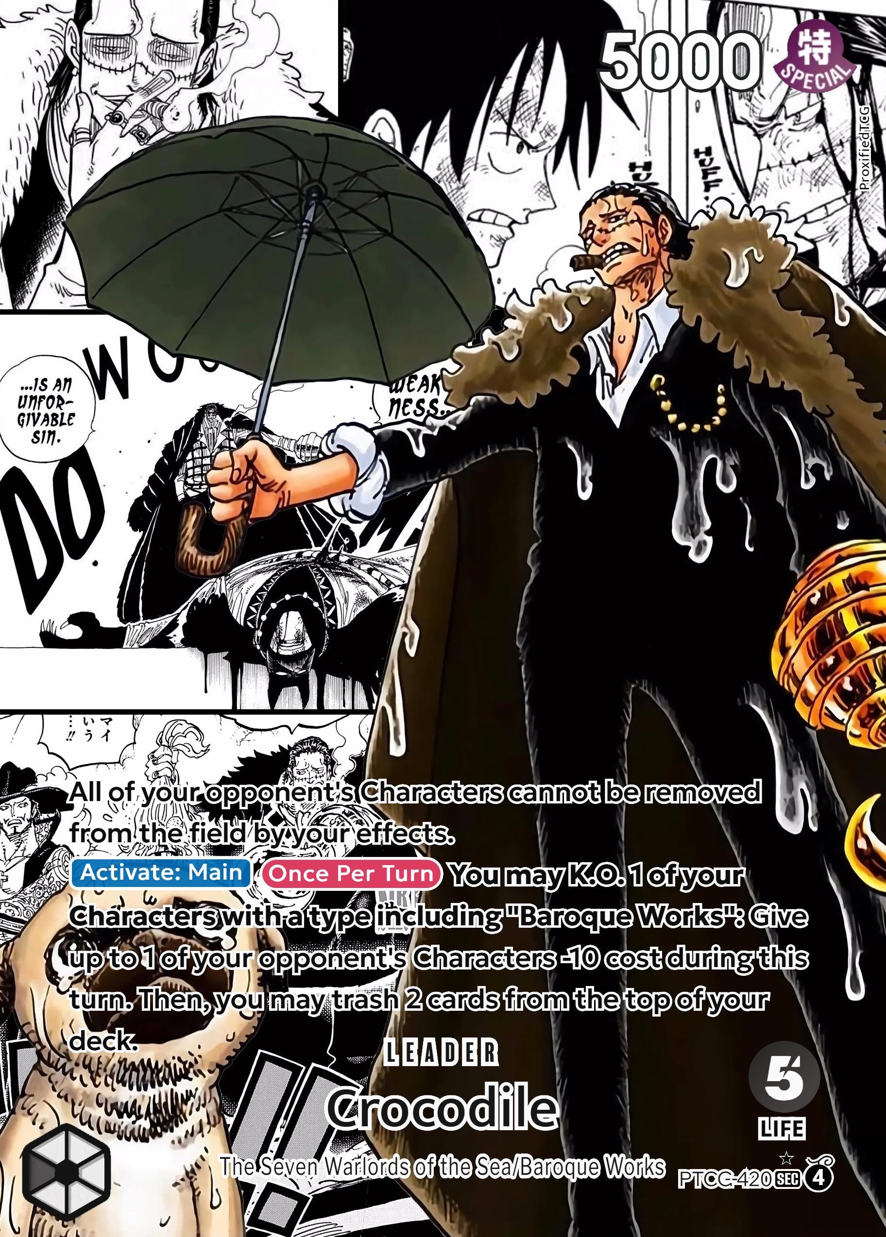 Crocodile - OP14-079 - the Azure Sea's Seven (OP14) Custom Manga