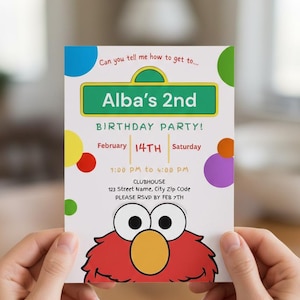 Sesame Street Elmo Birthday Invitation