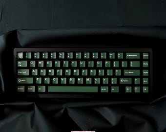 Emerald Dark Tastenkappen Set (114 Tasten) | Custom PBT Tastenkappen für Mechanische Tastaturen | Grüne Artisan Schlüsselkappen