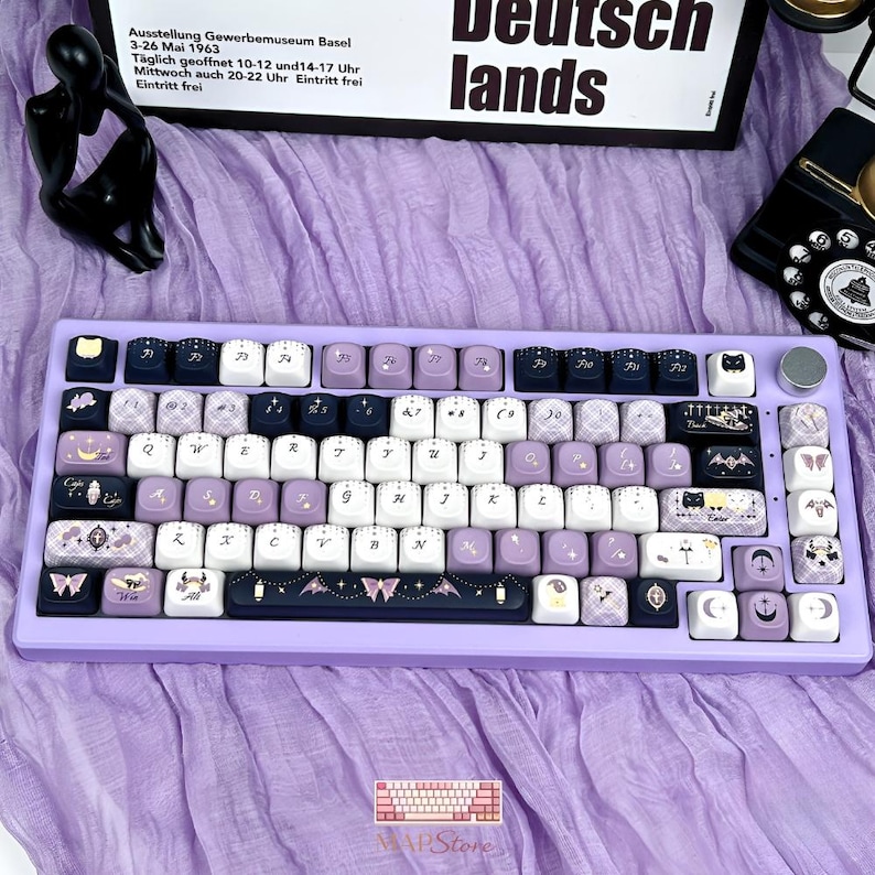 Magic Purple Keycaps Set (129 Keys) | Custom PBT Keycaps for Mechanical ...