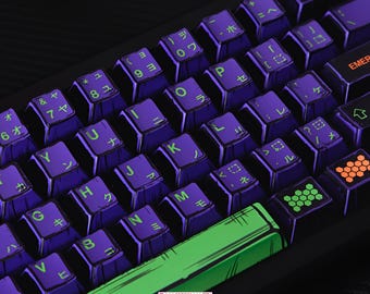 Neon Purple Keycaps Set (150 Keys) | Custom PBT Keycaps for Mechanical Keyboards | Cherry Profile