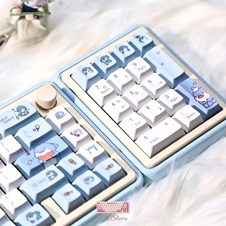 Cute SHARK Keycaps Set (133 Keys) | Custom PBT Keycaps for Mechanical ...