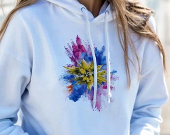 Think Different Hoodie Abstracte Kunst Hoodie Kleurexplosie Hoodie Esthetische Streetwear Hoodie Unisex Cadeau Creatieve Hoodie