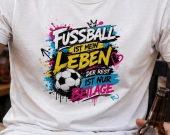 Camiseta "Futebol é a minha vida" - Camiseta divertida de futebol para homens e mulheres - Presente para fãs de futebol - Camiseta colorida de futebol