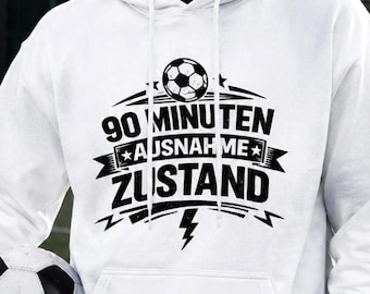 Moletom "90 Minutos de Emergência" – Moletom de Futebol Divertido para Homens e Mulheres – Presente para Fãs de Futebol – Moletom de Futebol Americano – Moletom de Estádio