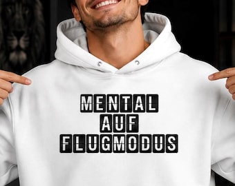 Moletom "Mentalmente em Modo Avião" - Moletom com Meme Divertido para Mulheres e Homens - Moletom para Introvertidos - Moletom Unissex Estilo Streetwear - Moletom com Frase Divertida