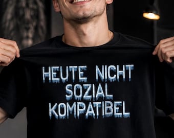 Camiseta "Hoje Não Sou Socialmente Compatível" – Camiseta Engraçada para Introvertidos – Camiseta Antissocial – Camiseta com Meme para Mulheres e Homens – Camiseta com Frase Divertida
