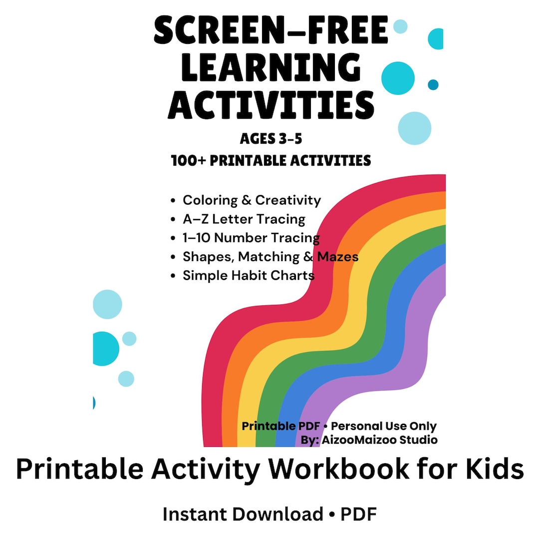 Preschool Activity Workbook – Ages (3-5) PDF Pattern - Etsy
