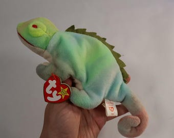 Ty Beanie Baby Iggy the Iguana 1997 Tie Dye Neon Pluszowa Kolekcjonerska 4038