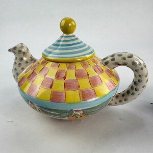 Zestaw do herbaty MacKenzie-Childs Whimsical Ceramic Tea Set Imrie Pattern Wallcourt HTF 6-częściowy zdjęcie 5
