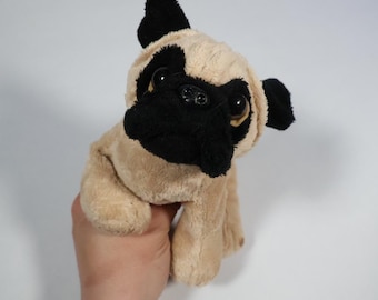 Ganz Webkinz Lil Kinz Pug Plush Tan Black Dog Stuffed Animal HS104 No Code