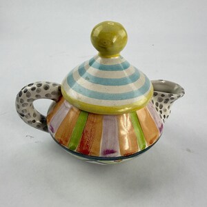 Zestaw do herbaty MacKenzie-Childs Whimsical Ceramic Tea Set Imrie Pattern Wallcourt HTF 6-częściowy zdjęcie 9