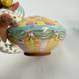 Zestaw do herbaty MacKenzie-Childs Whimsical Ceramic Tea Set Imrie Pattern Wallcourt HTF 6-częściowy zdjęcie 8