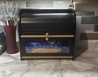 Bamboo Bread Box for Kitchen Countertop | Double Bread Box | Kitchen Storage | Handmade Bread Box | Modern Bread Box | Kitchen Bread Box