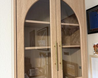 Wooden Wall-Mounted Bathroom Cabinet with Adjustable Shelf and Glass Doors | Modern Wall Cabinet | Medicine Cabinet | Bathroom Wall Shelf