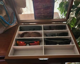 Wooden Sunglasses Organizer Box | Eyewear Display | Eyeglass Case | Glasses Storage Box | Sunglass Holder | Sunglasses Collector