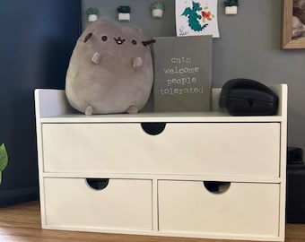 Mini cajón de escritorio de bambú, organizador de escritorio de madera, accesorios de escritorio y portalápices.