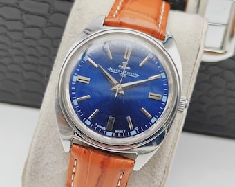 Vintage Jaeger Le-Coultre Club Manual Winding Men's Wrist Watch Blue Watch serviced