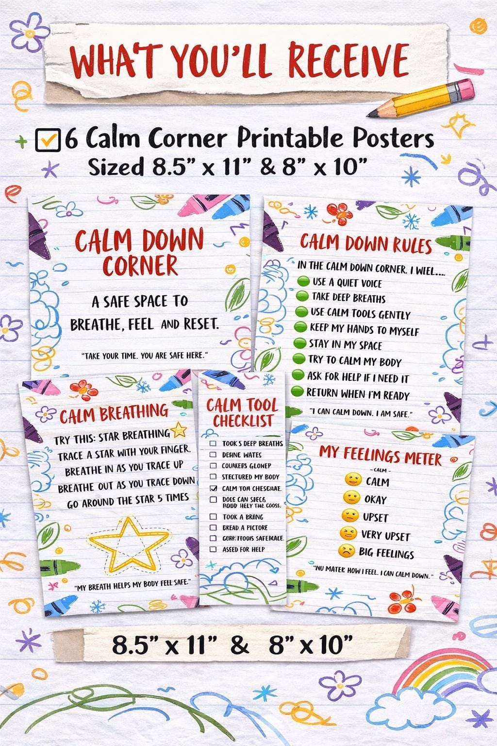 Calm Down Corner Printable Bundle | Kids Emotional Regulation, SEL ...