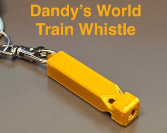 Dandy's World Train Whistle, Functional Golden Keyring Souvenir