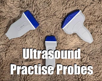 3D Printed Ultrasound Probe Model | Sonography Student Practice Tool | Transducer Training Aid for POCUS, Medical Education | Linear Curved