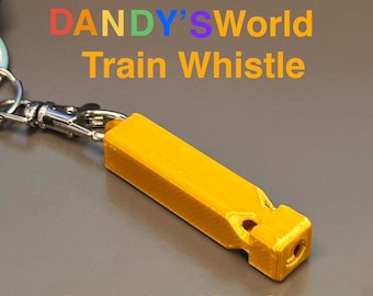 Dandys World Train Whistle Trinket, Functional Golden Keyring Souvenir