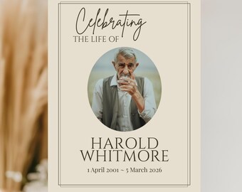 Funeral Welcome Sign Template  For Memorial Service Photo Collage, Celebration of Life Poster Template For Printable Memorial Sign