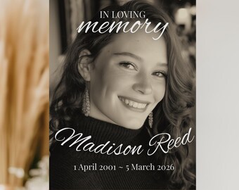 Funeral Welcome Sign Template  For Memorial Service Photo Collage, Celebration of Life Poster Template For Printable Memorial Sign