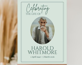 Funeral Welcome Sign Template  For Memorial Service Photo Collage, Celebration of Life Poster Template For Printable Memorial Sign