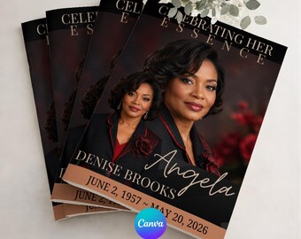 Elegant Funeral Program Template Mint Green, Digital Download For Obituary Program Printable Memorial Template