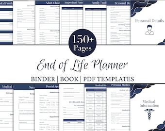 Printable End of Life Planner for Dad, Family Emergency Binder, Legacy Journal, Household Survival Binder, Canva Templates, Editable PDF