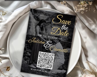 Animated Save The Date Video Invitation Template, Electronic Save the Date Digital Download, Editable in Canva, Instant Download