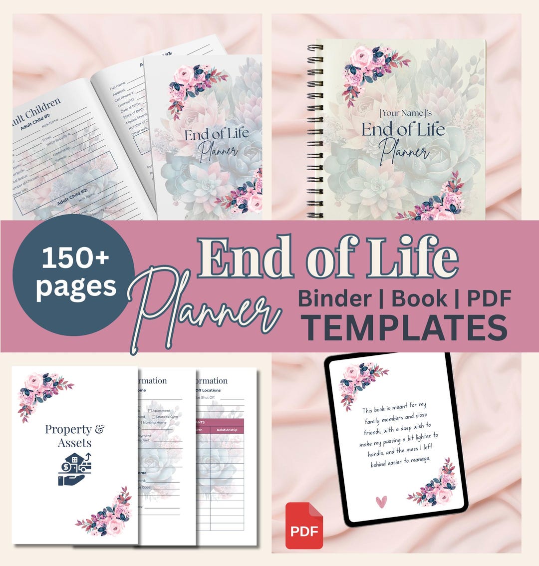 Floral End of Life Planner for Women, Printable Emergency Binder ...