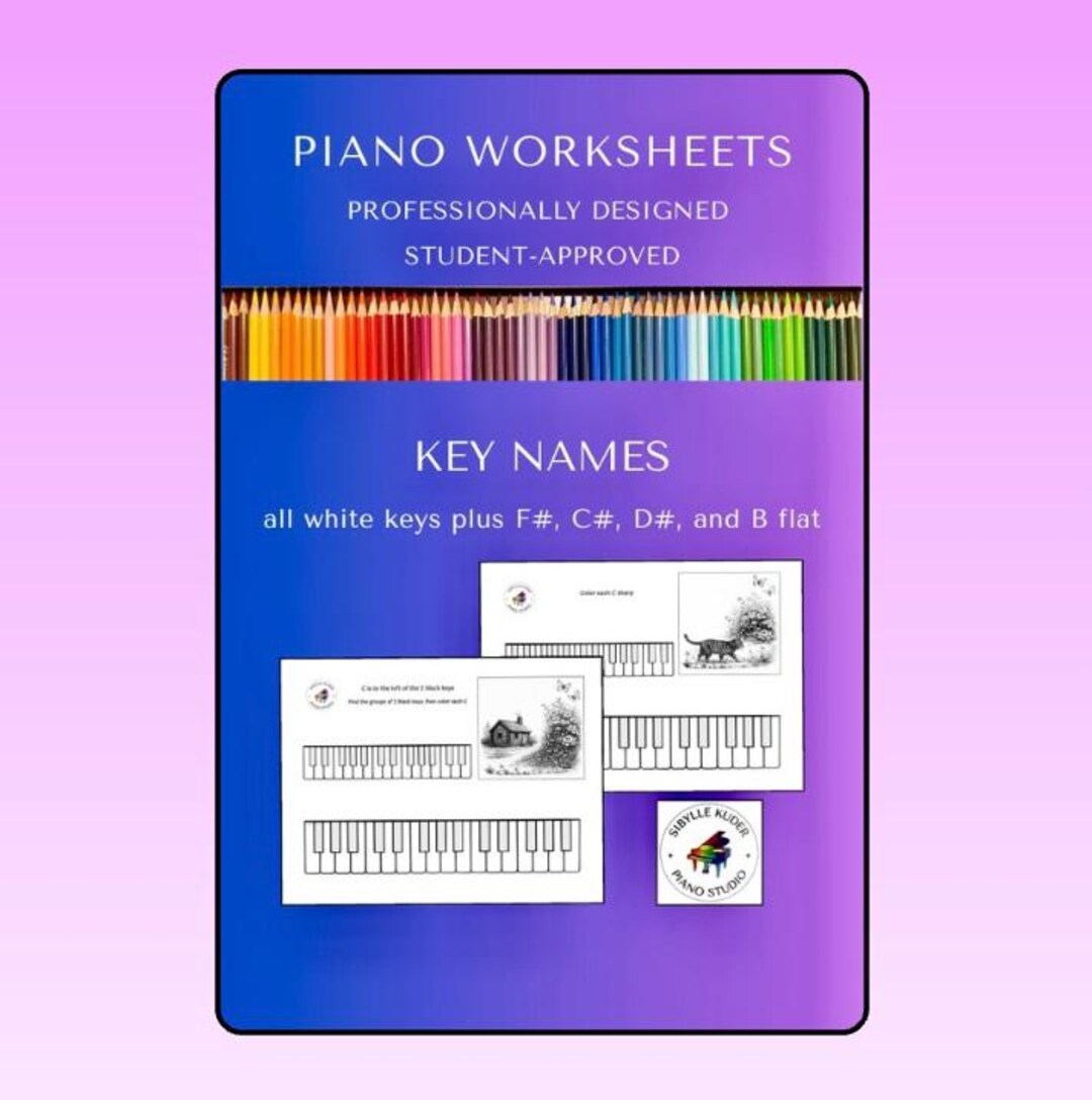White Key Notes Worksheet Piano Key Names * Coloring Worksheets * All White Keys Plus F#, C#, D# ...