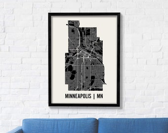 Minneapolis Map | Minneapolis Wall Art | Minneapolis Neighborhood Print | Minneapolis Art | Minneapolis Poster | Minneapolis Map Art Print