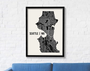 Seattle Map | Seattle Wall Art | Seattle Neighborhood Print | Seattle Art | Seattle Poster | Seattle Washington Wall Art | Seattle Map Art